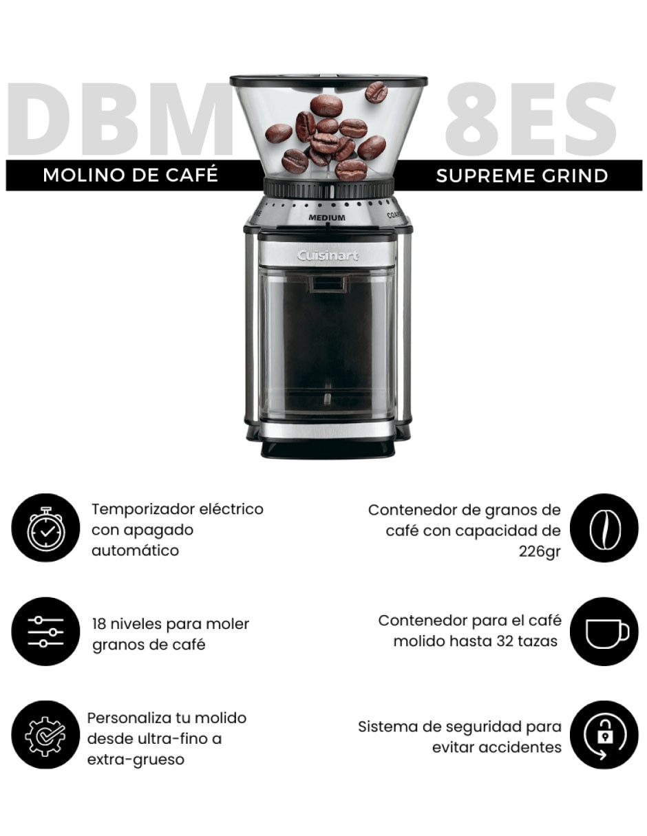 Molino para café supreme grind de acero inoxidable 4
