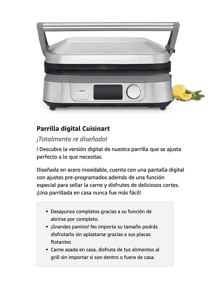 Parrilla eléctrica GRIDDLER GR-5BES de acero inoxidable