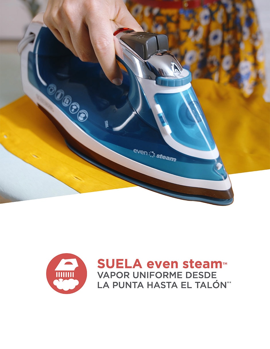 Plancha Black + Decker even steam ICR1924 suela cerámica