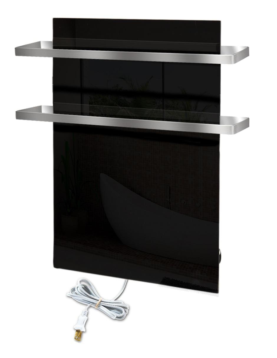 Toallero térmico infrarrojo en cristal 2 Colgante 280 W negro