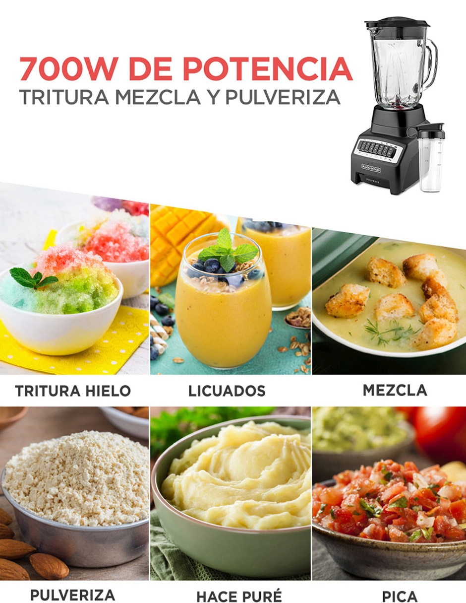 Licuadora Black + Decker BL1140MB-MX 12 velocidades