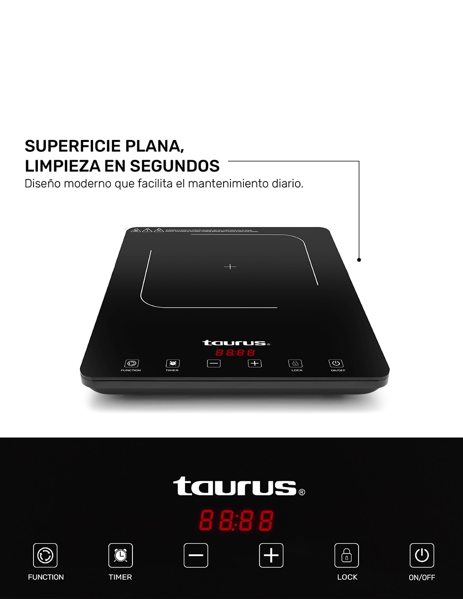 Parrilla de inducción uranus 2000 de vidrio 4