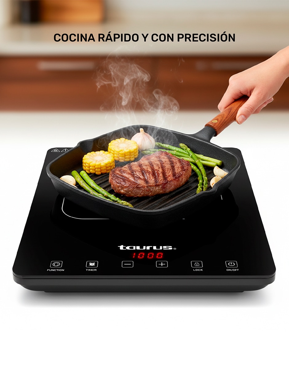 Parrilla de inducción uranus 2000 de vidrio 8