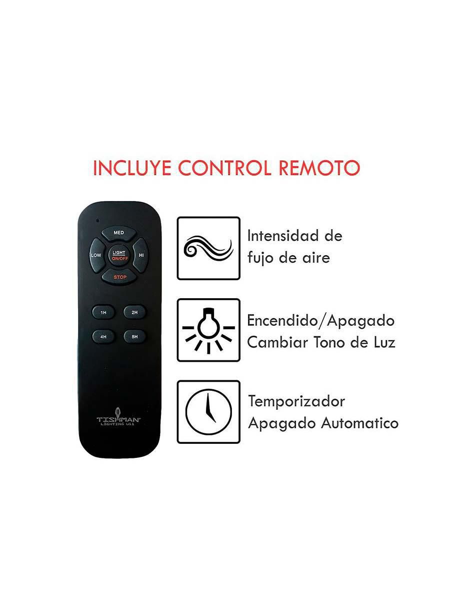 Ventilador de techo Tishman con control remoto 3 velocidades