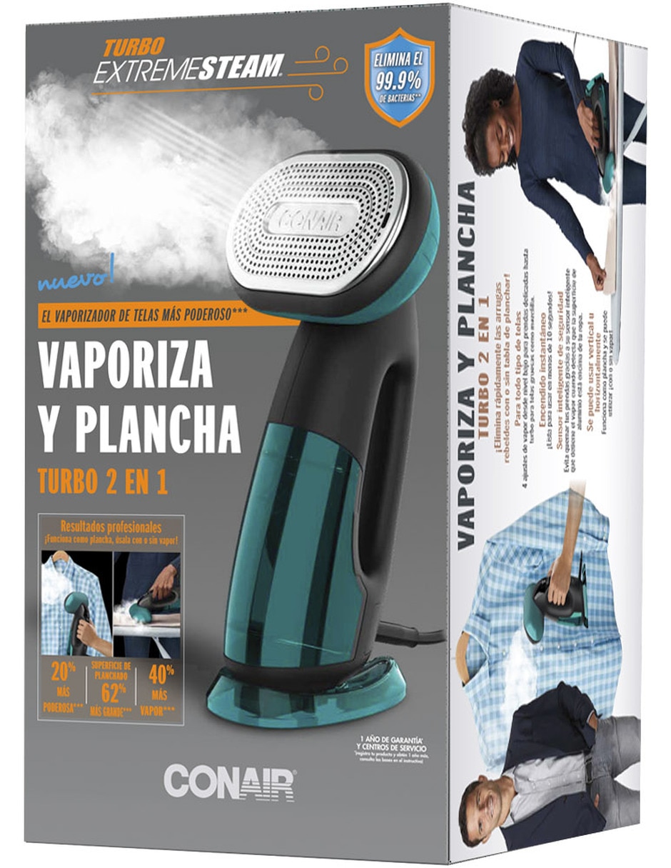 Cepillo de vapor Conair turbo extremesteam GS108ES suela acero inoxidable