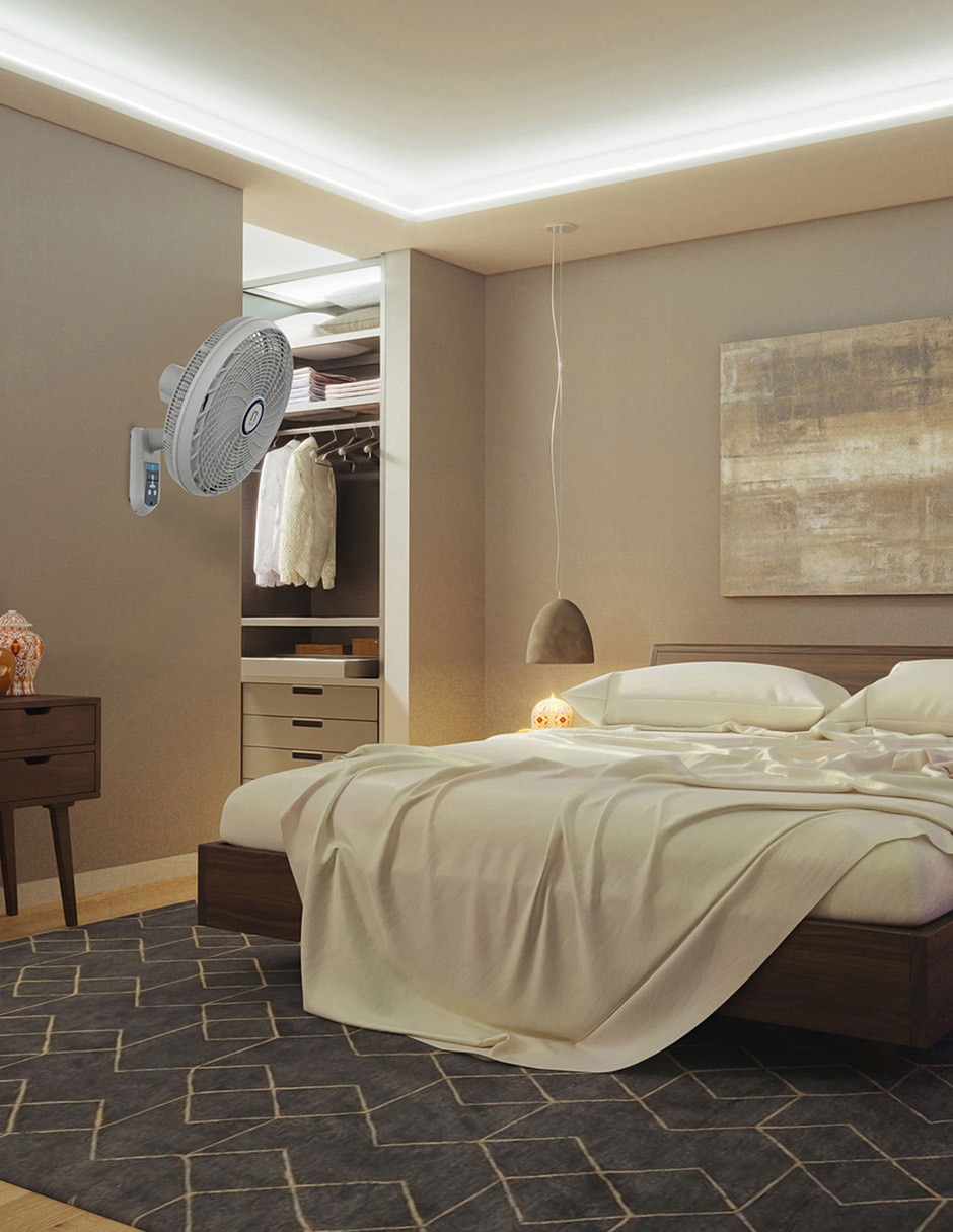 Ventilador mural con control remoto 3 velocidades 4