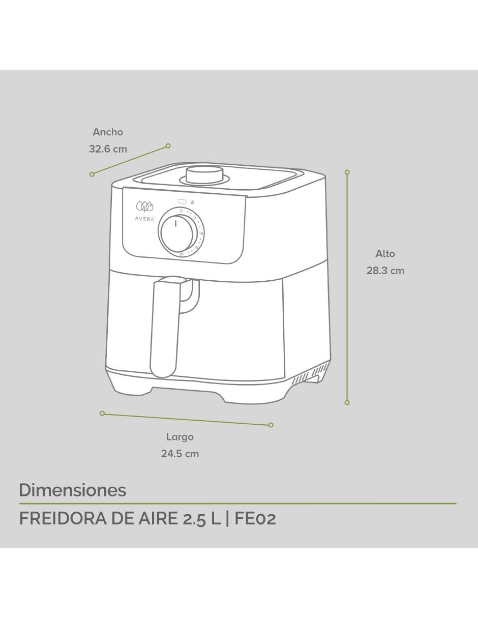 Freidora de aire Avera 2.5 L Fe02