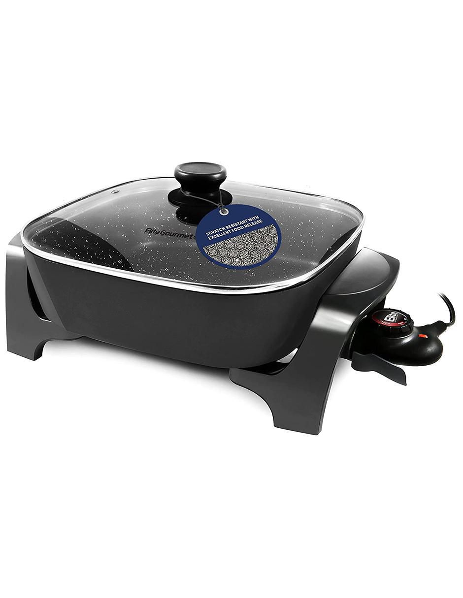 Sartén eléctrico con tapa Elite Gourmet de aluminio