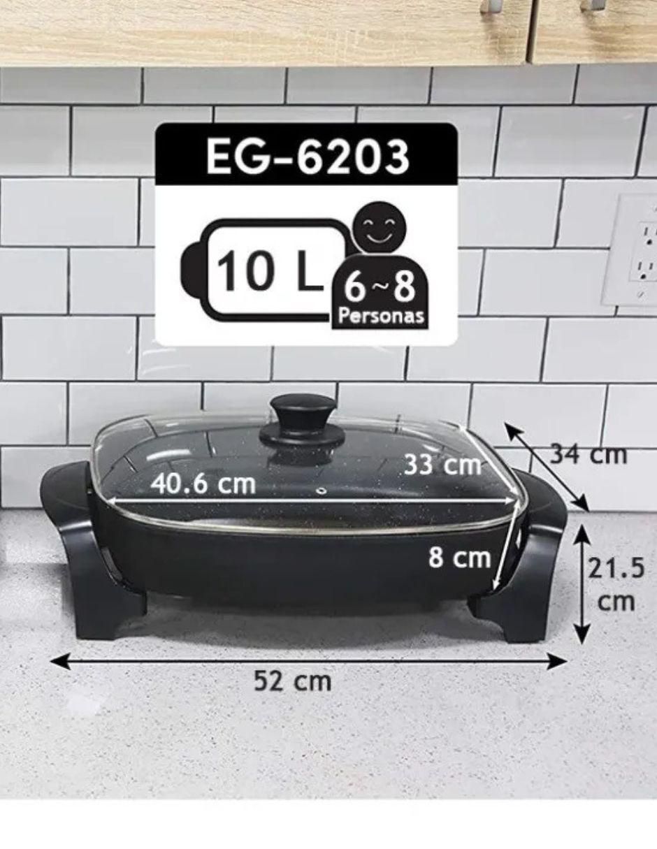 Sartén eléctrico con tapa Elite Gourmet de aluminio