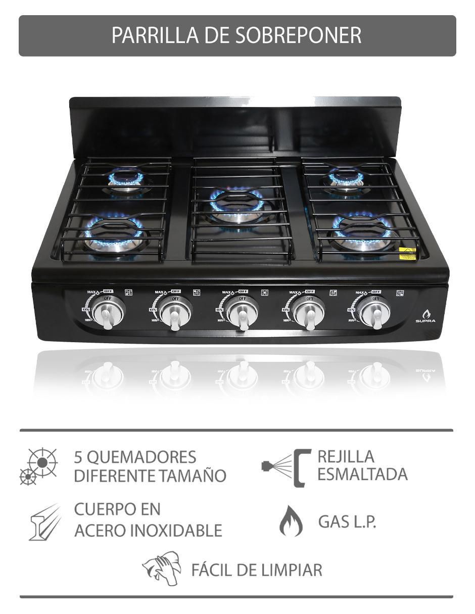 Parrilla Supra 5Q TITAN BLACK de acero