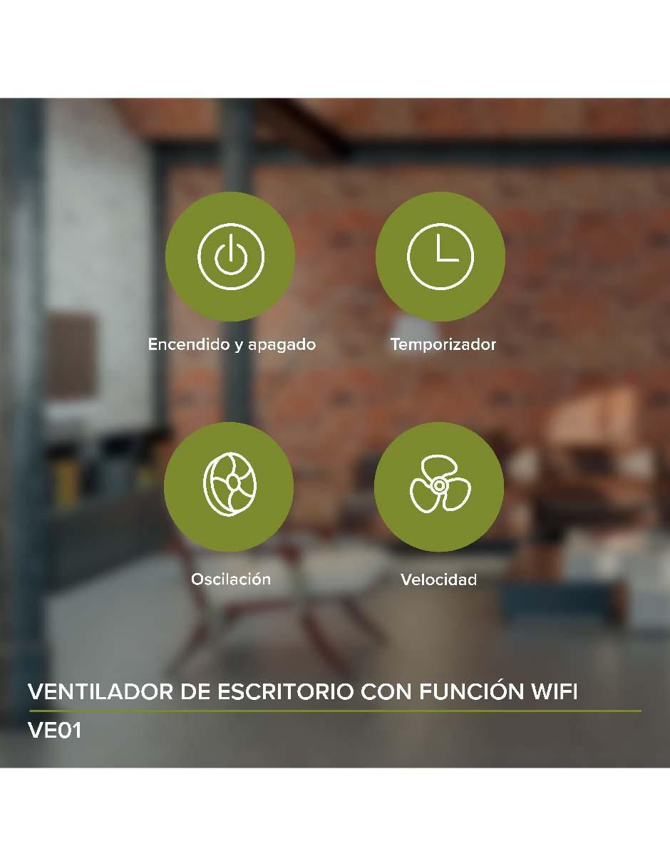 Ventilador de escritorio con control remoto 3 velocidades 7