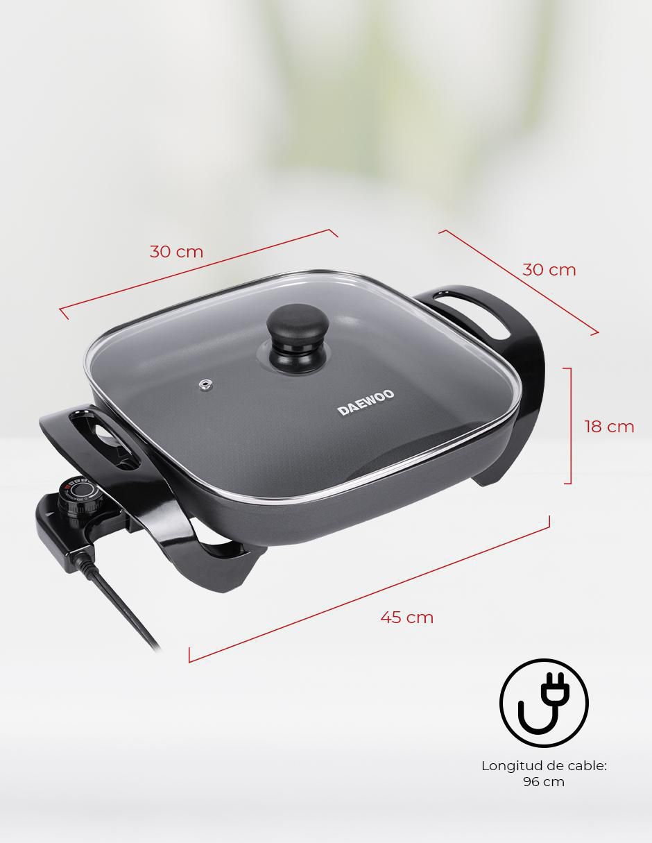 Sartén eléctrico con tapa de metal 7
