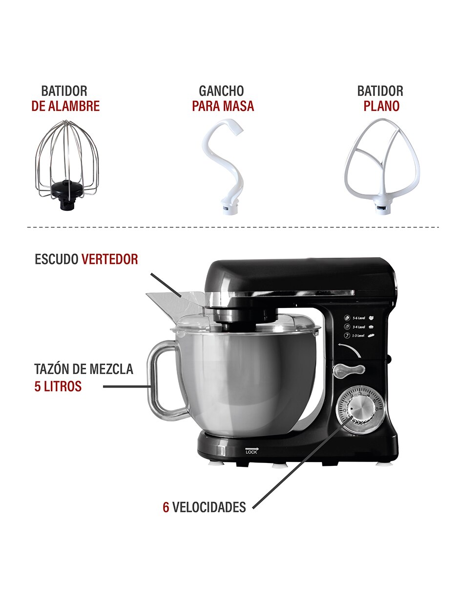 Batidora de pedestal 6 velocidades Sh 411 Ms Hometech 3