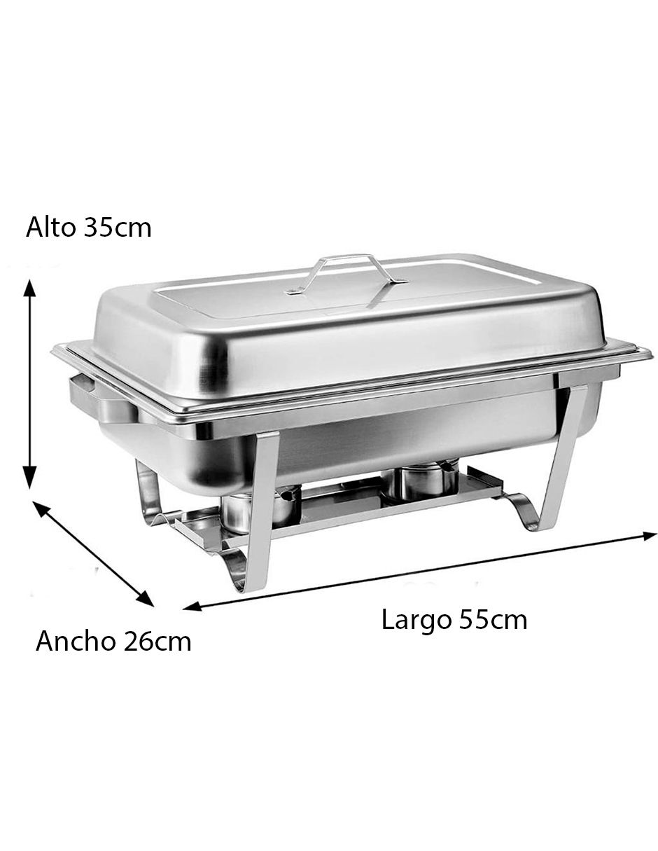 Chafer bufetera de acero inoxidable Comerzalia 3 compartimento