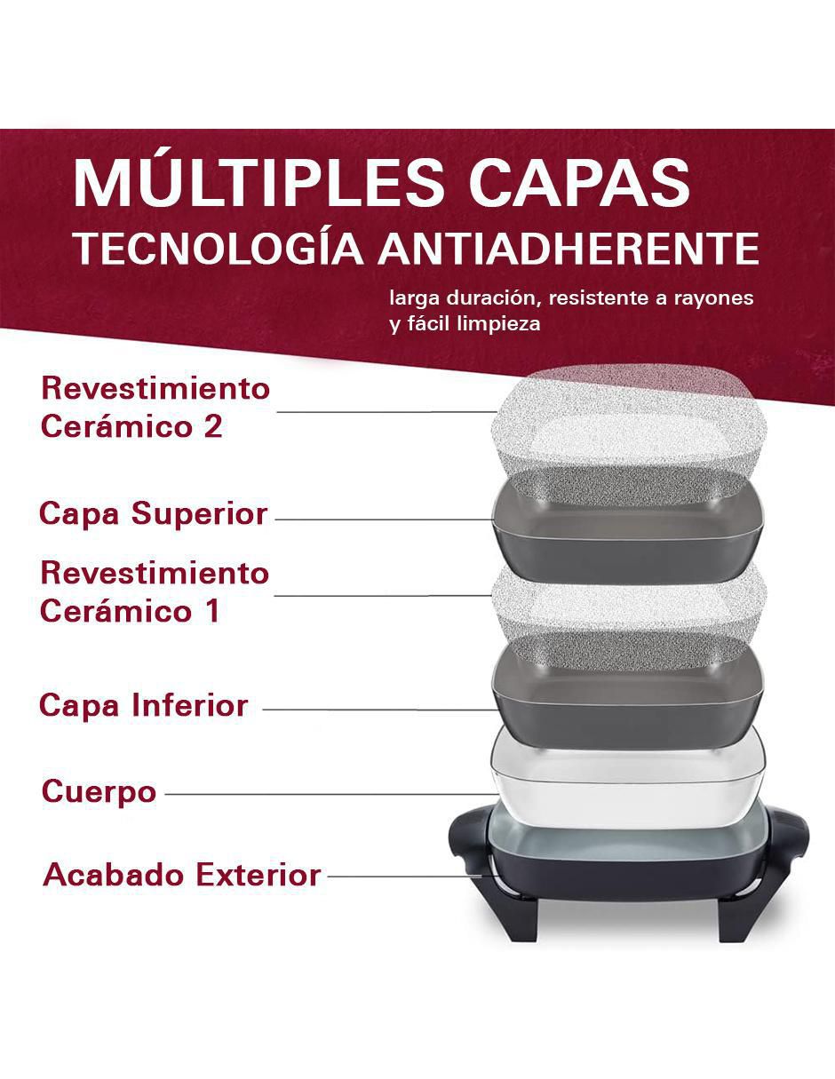 Sartén eléctrico con tapa de aluminio