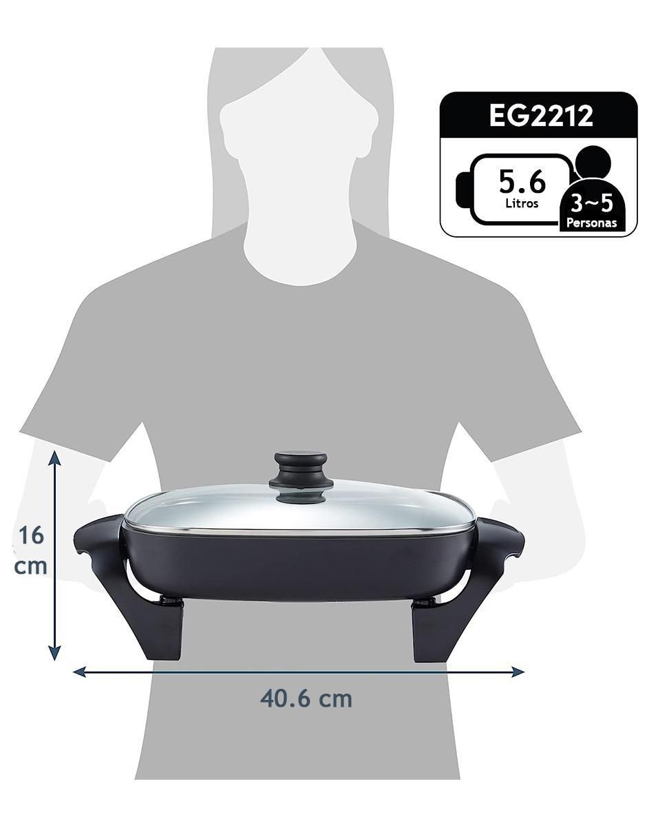 Sartén eléctrico con tapa de aluminio 6