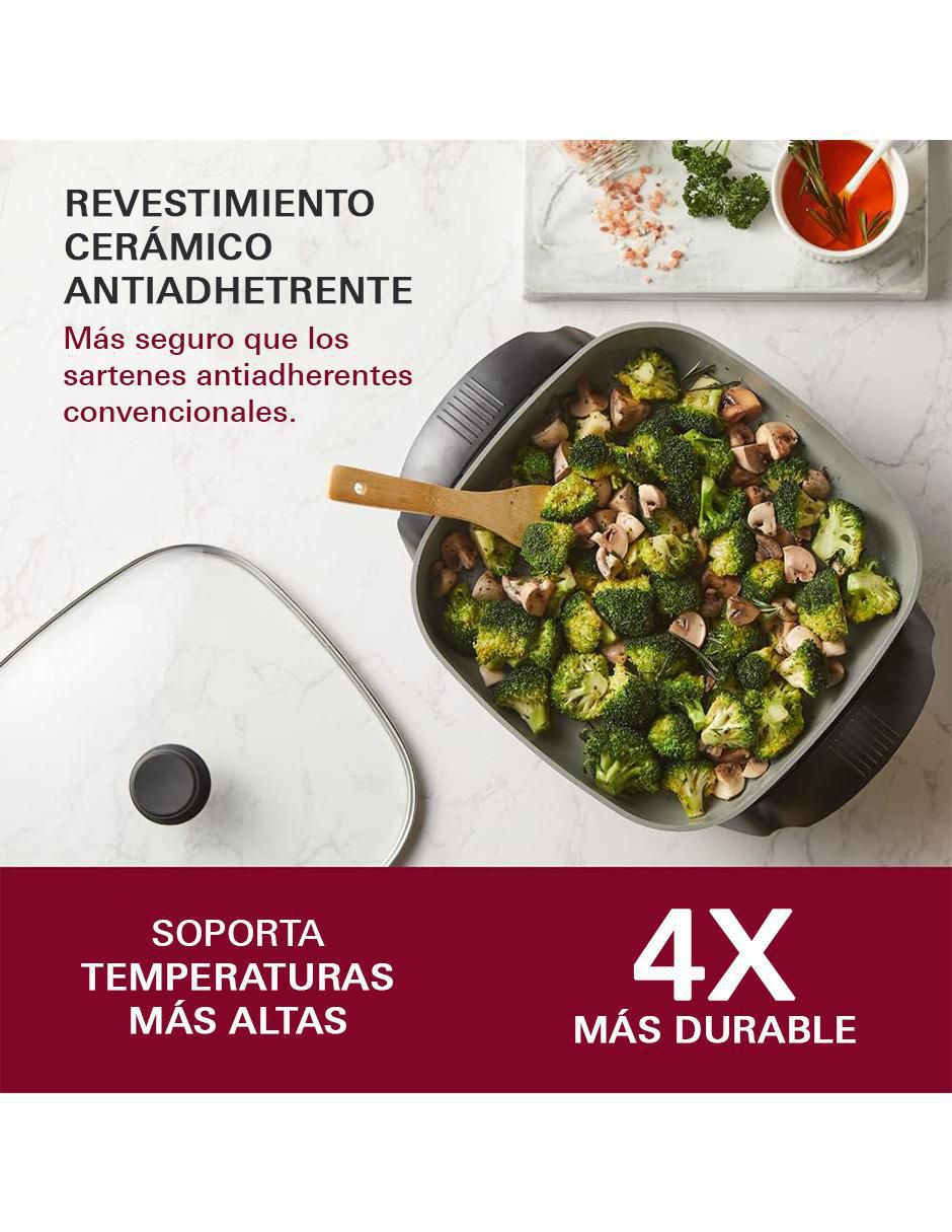 Sartén eléctrico con tapa de aluminio