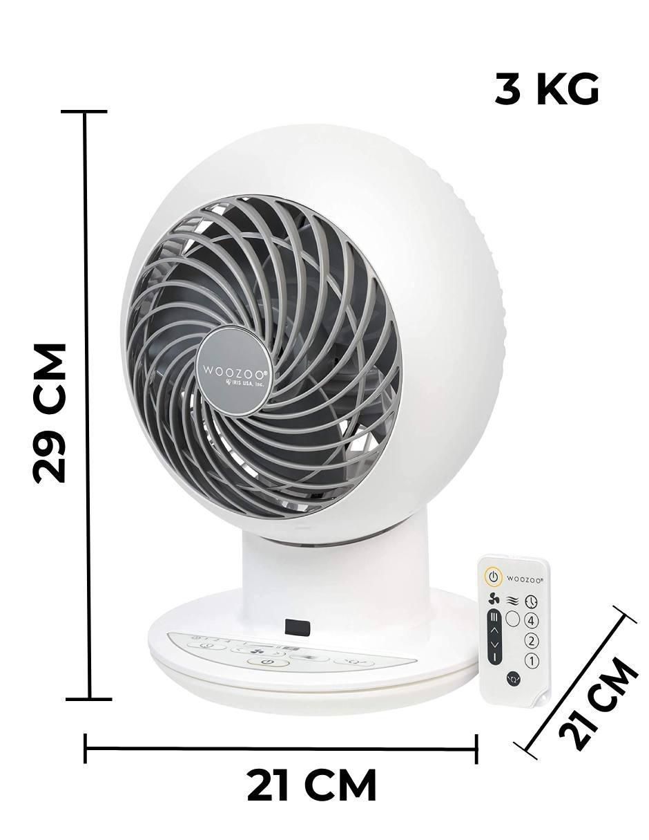 Ventilador de mesa Woozoo con control remoto 5 velocidades