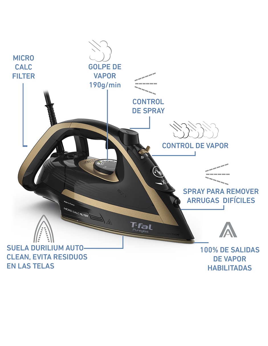 Plancha pure gliss FV8064X0 suela antiadherente de color 4