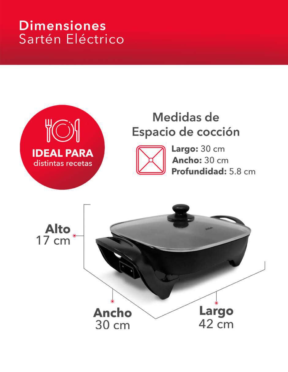 Sartén eléctrico con tapa RC-3030C de cerámica 9