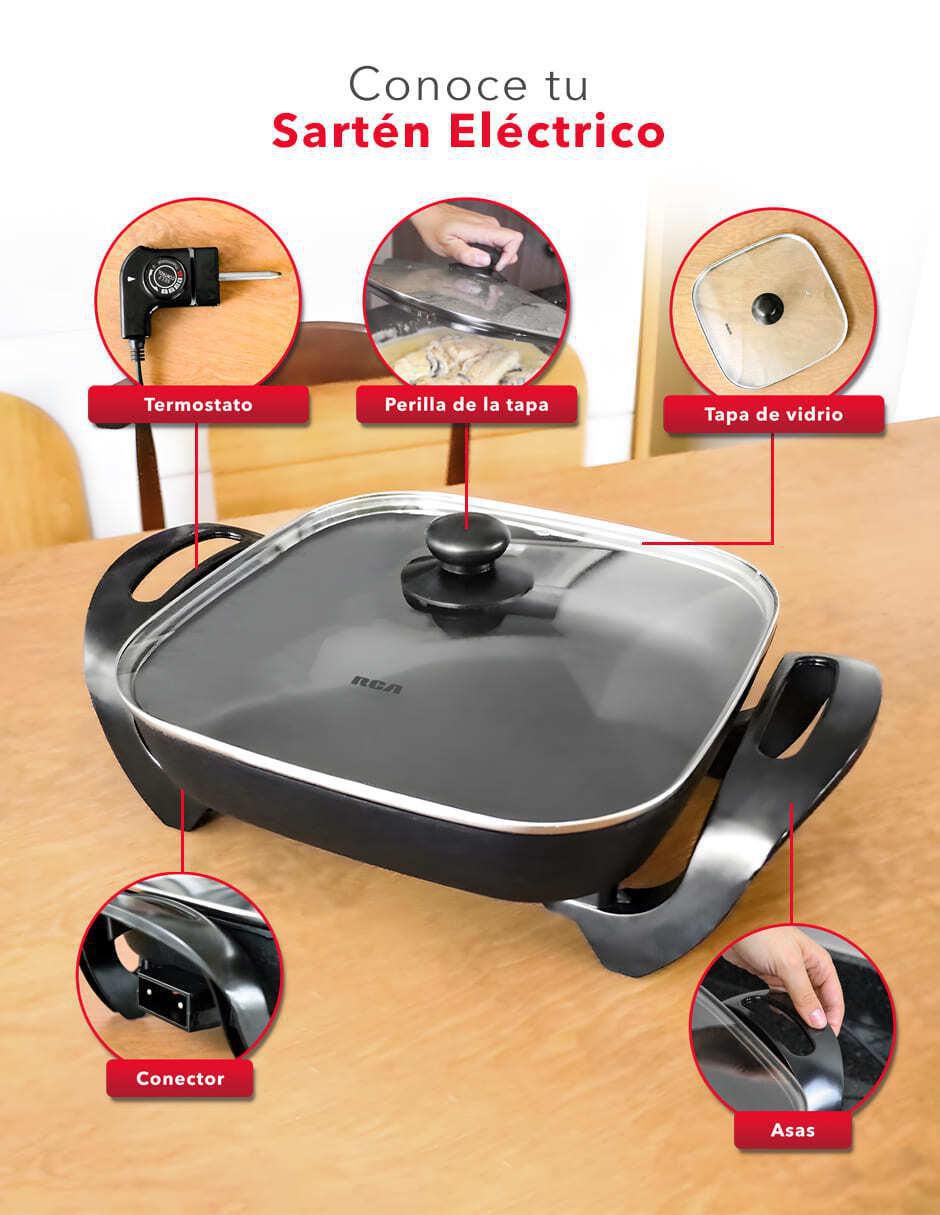 Sartén eléctrico con tapa RC-3030C de cerámica 5