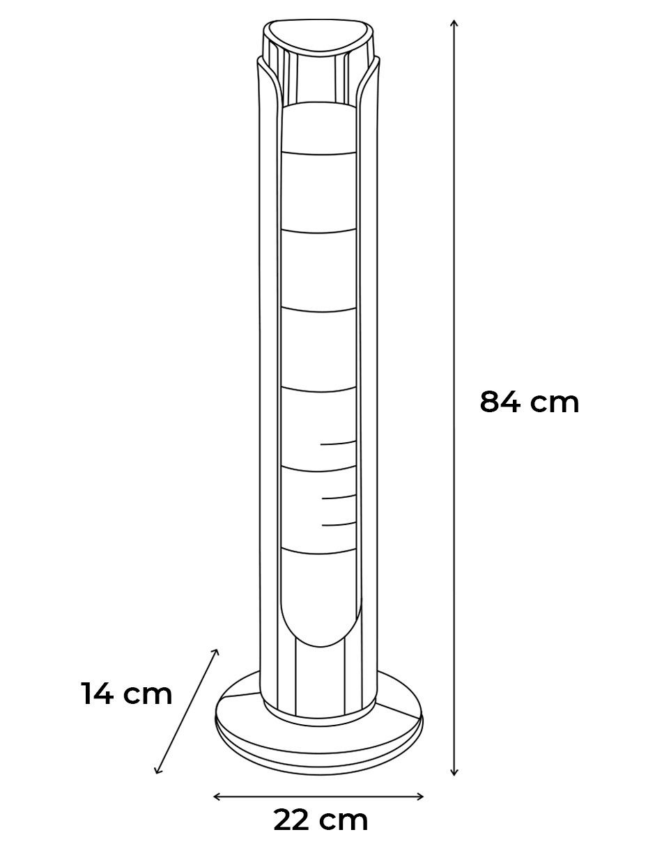 Ventilador de torre Blue Fan con control remoto 3 velocidades