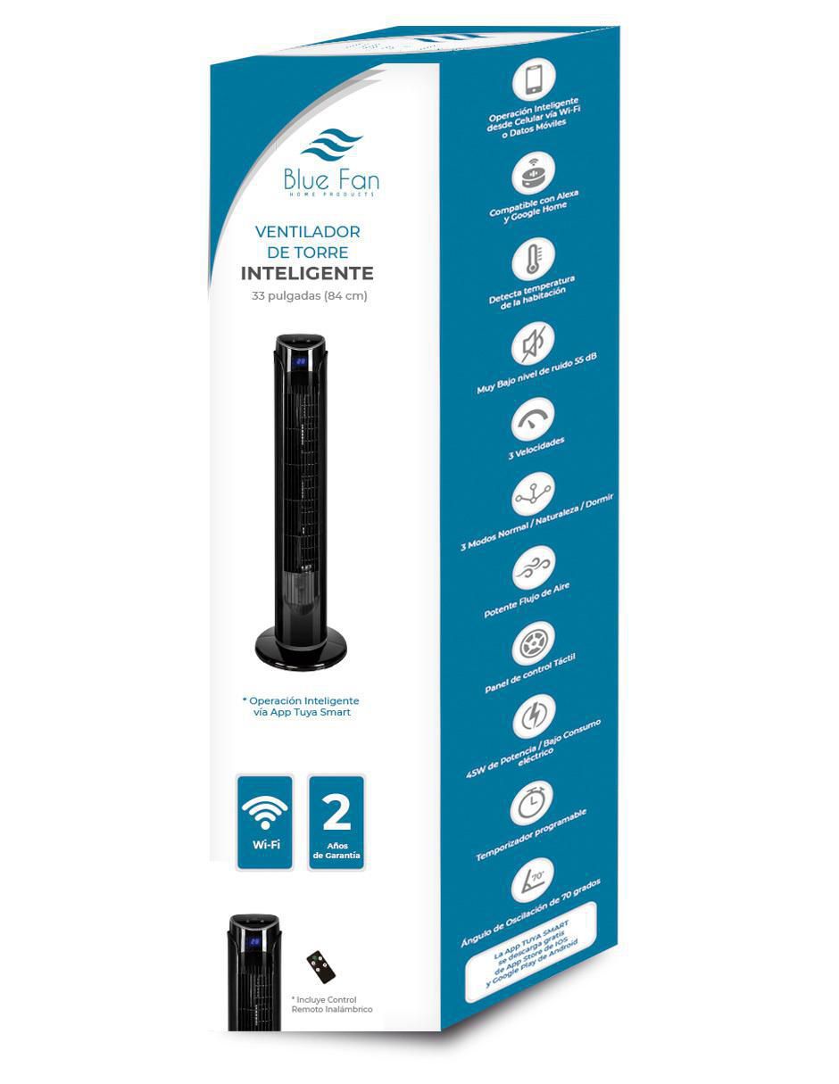 Ventilador de torre Blue Fan con control remoto 3 velocidades