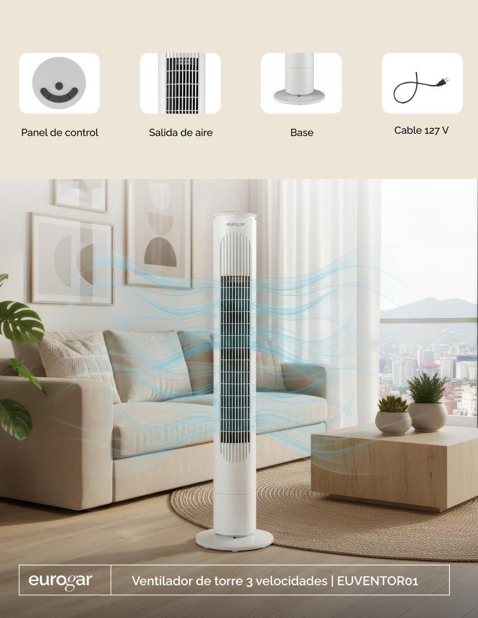 Ventilador de torre 3 velocidades