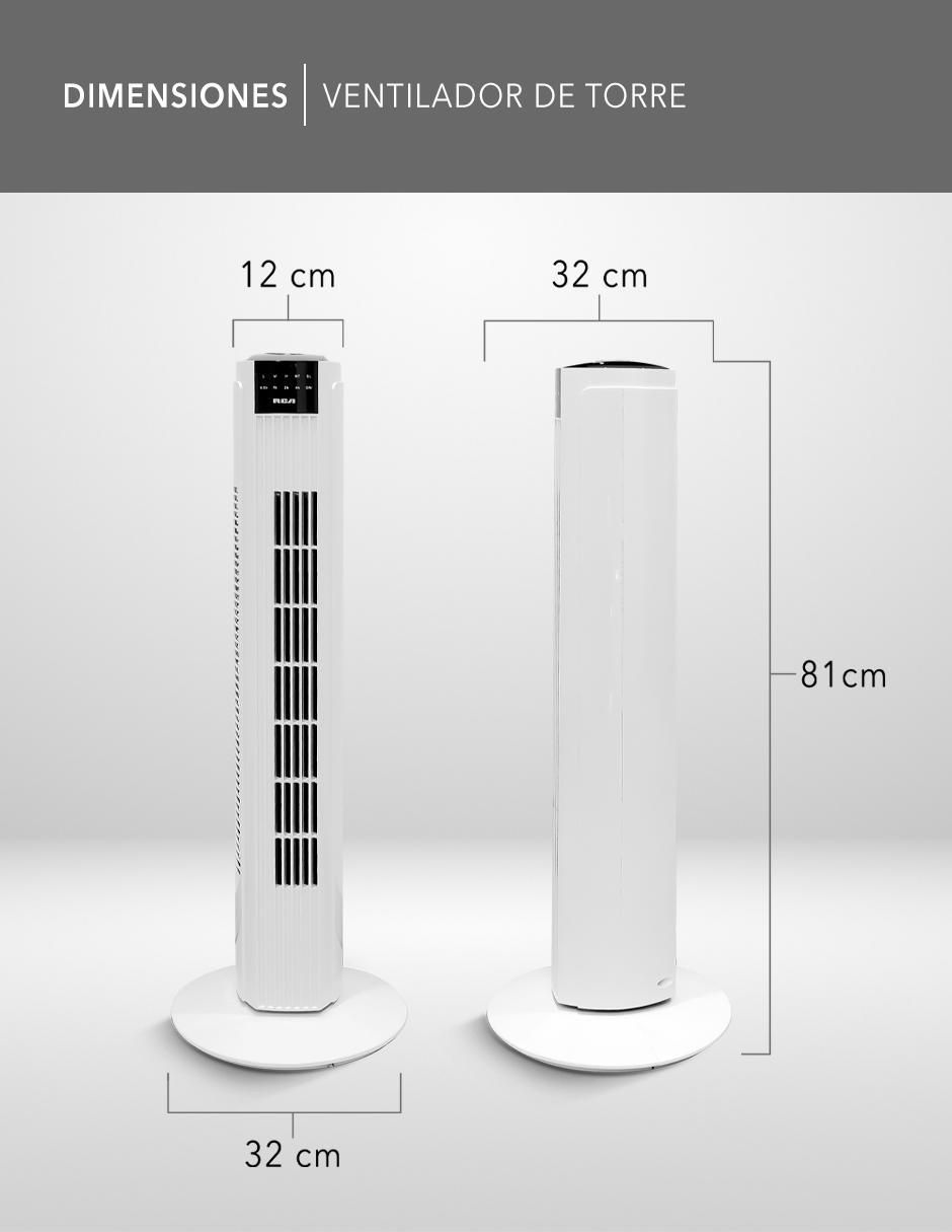 Ventilador de torre Rca con control remoto 3 velocidades