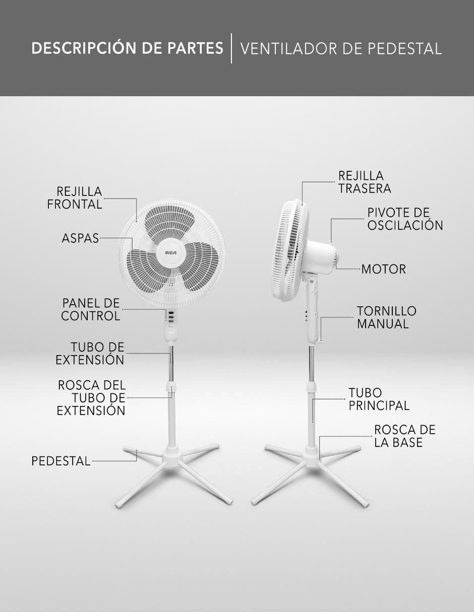 Ventilador de pedestal Rca 3 velocidades
