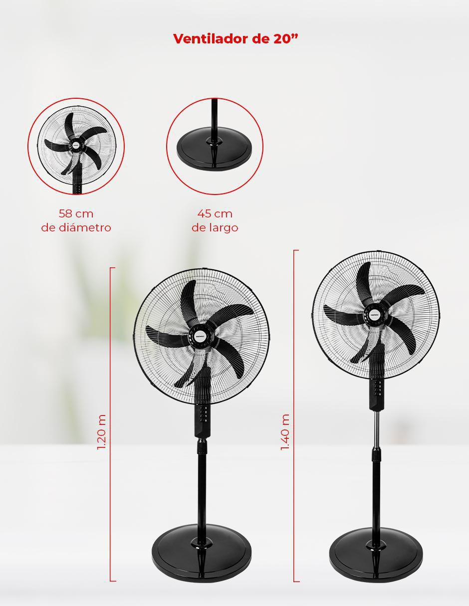Ventilador de pedestal Daewoo 3 velocidades