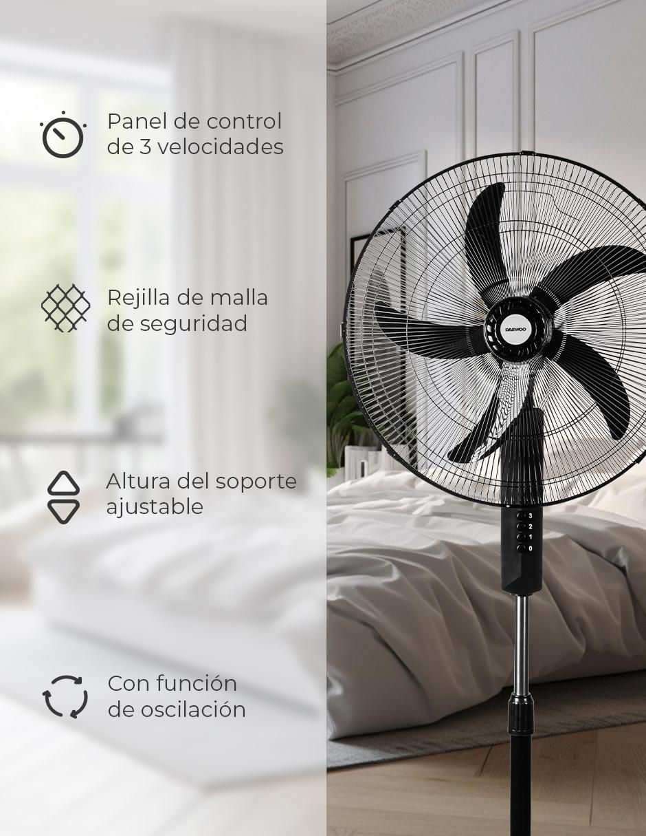 Ventilador de pedestal 3 velocidades