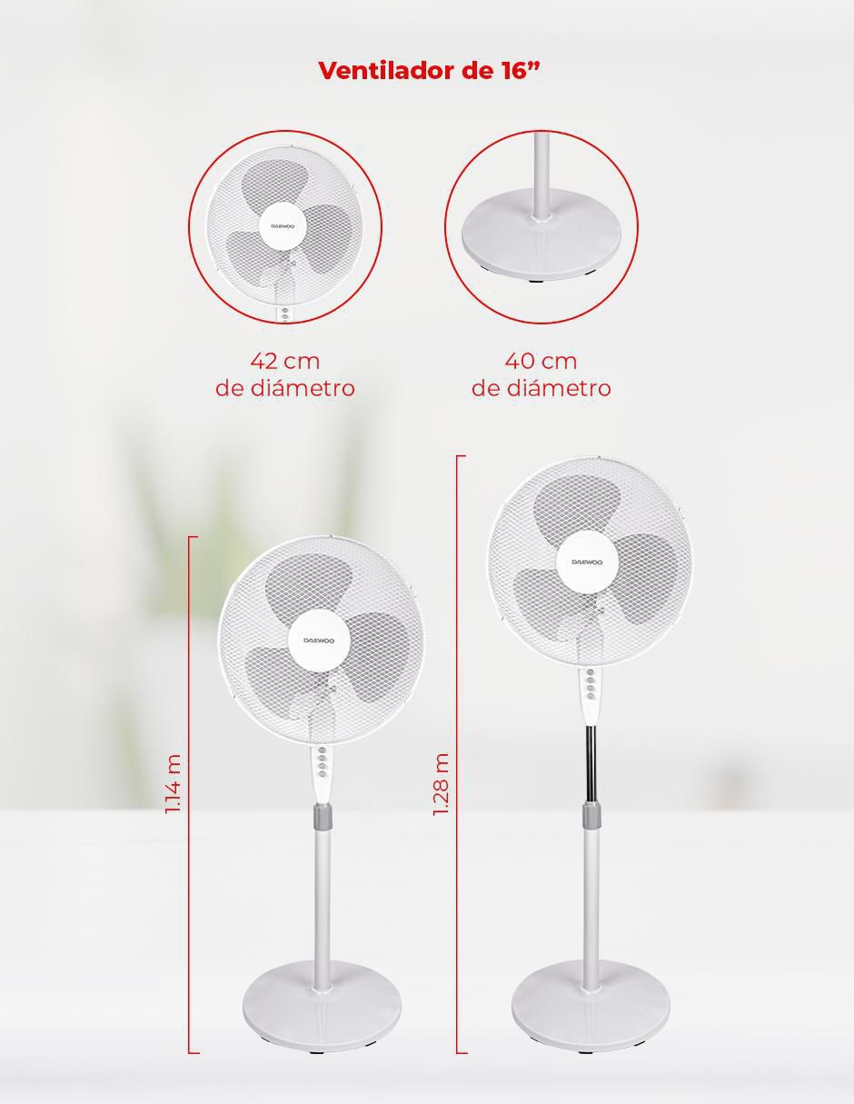 Ventilador de pedestal Daewoo 3 velocidades