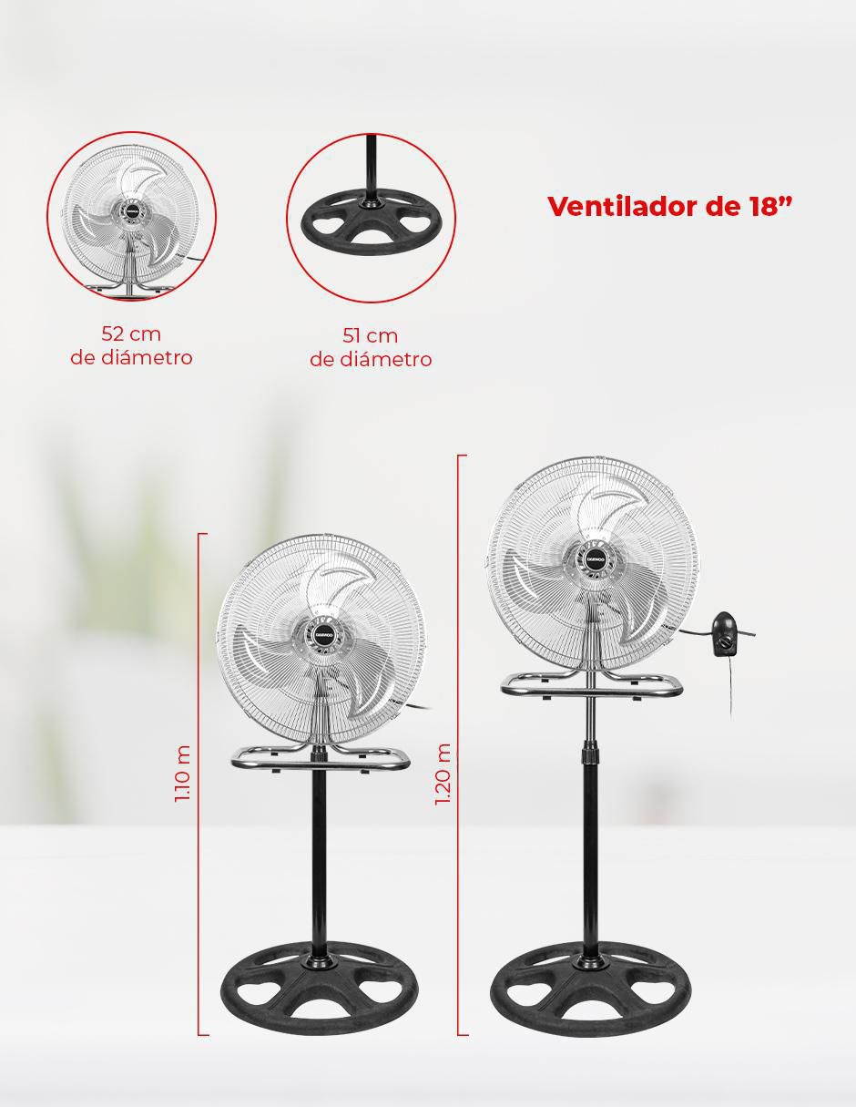 Ventilador 3 en 1 Daewoo 3 velocidades