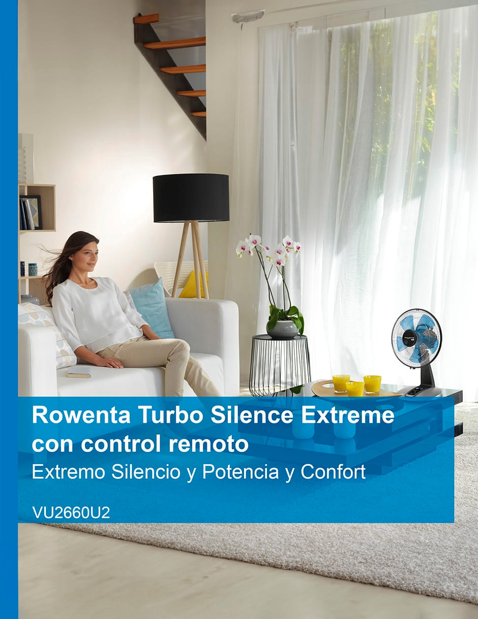 Ventilador de pedestal Rowenta con control remoto 5 velocidades