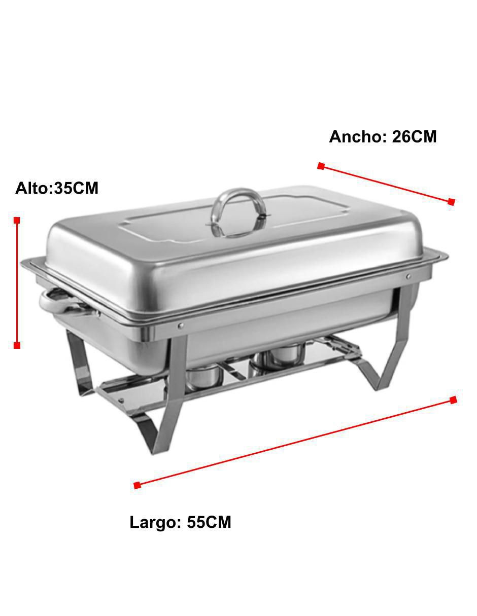 Chafer bufetera de acero inoxidable Shorbull recangular 1/2 2 compartimentos