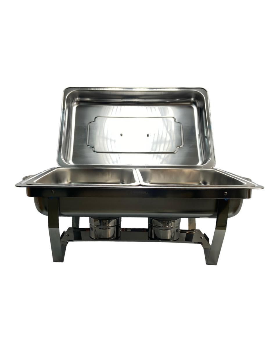 Chafer bufetera de acero inoxidable recangular 1/2 2 compartimentos