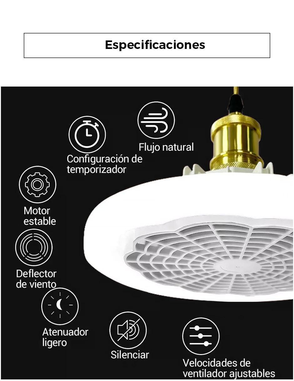 Ventilador de techo con control remoto 3 velocidades