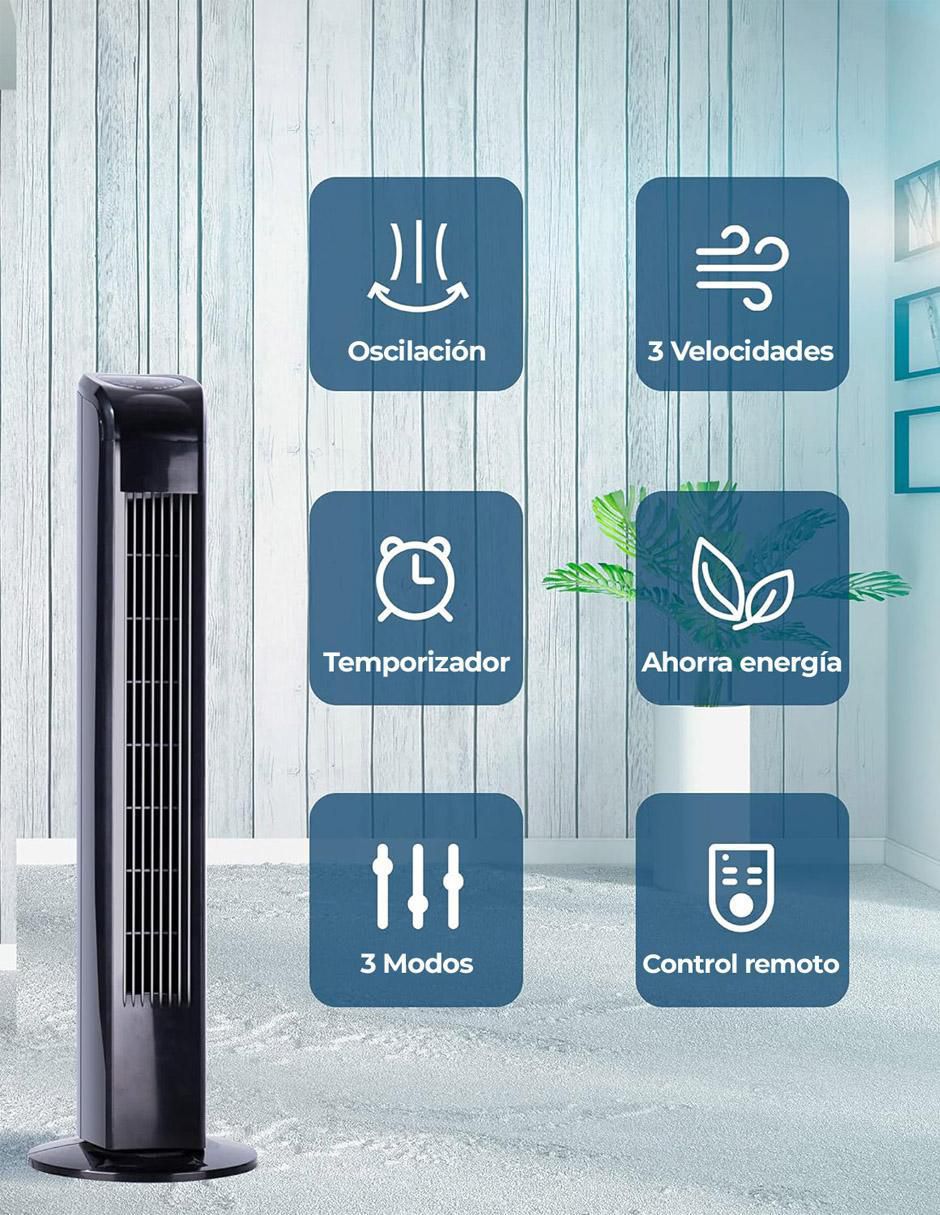 Ventilador de torre Uthfy con control remoto 3 velocidades