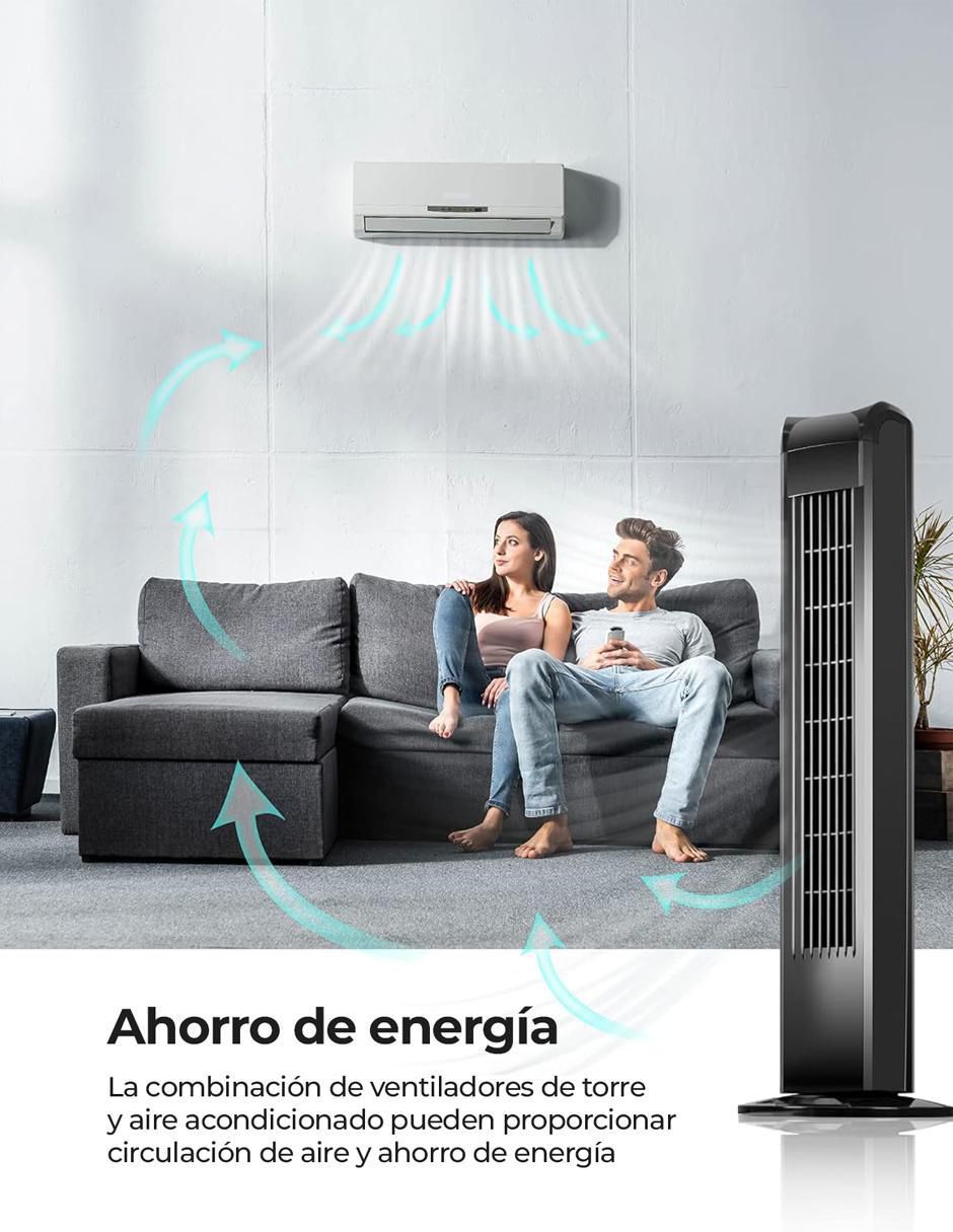 Ventilador de torre Uthfy con control remoto 3 velocidades