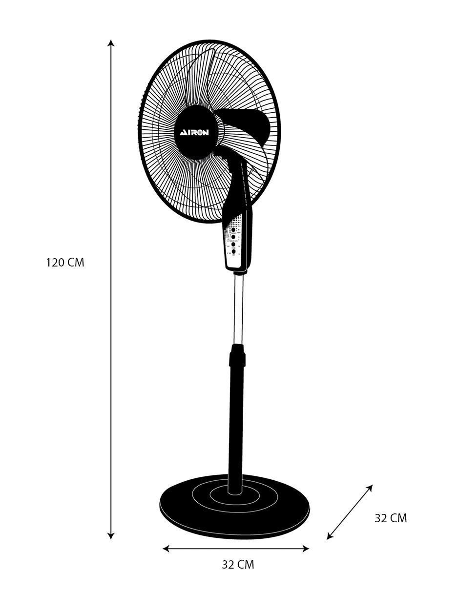 Ventilador de pedestal Airon con control remoto 3 velocidades