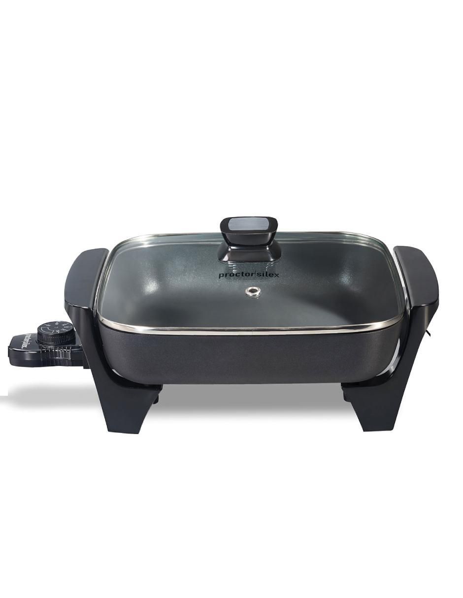 Sartén eléctrico con tapa Proctor Silex de acero inoxidable