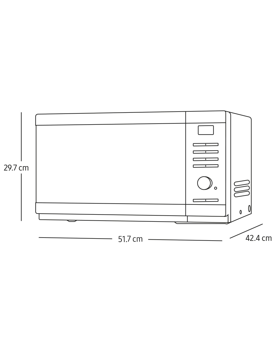 Horno de microondas convencional modelo MS32DG4504ATAX 1.1 pies cúbicos 11