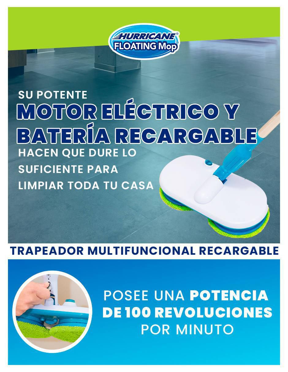 Trapeador multifuncional eléctrico Hurricane Floating Mop