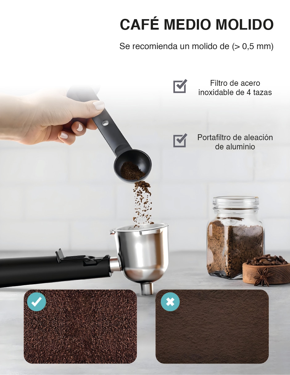 Cafetera de goteo espresso y cappuccino 7
