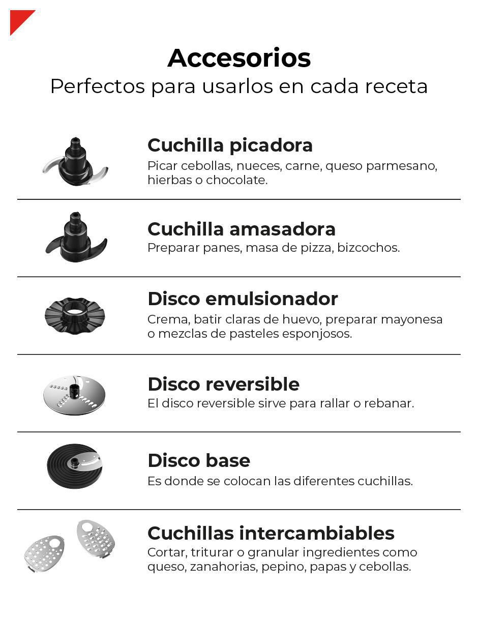 Set procesador de alimentos cuchillas de acero 7