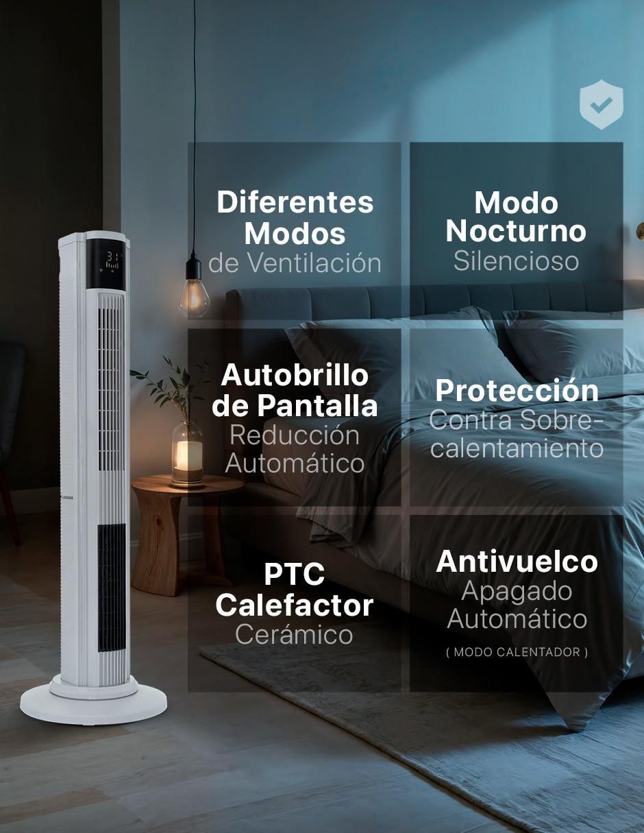 Calefactor torre cerámico eléctrico de 127 V 2