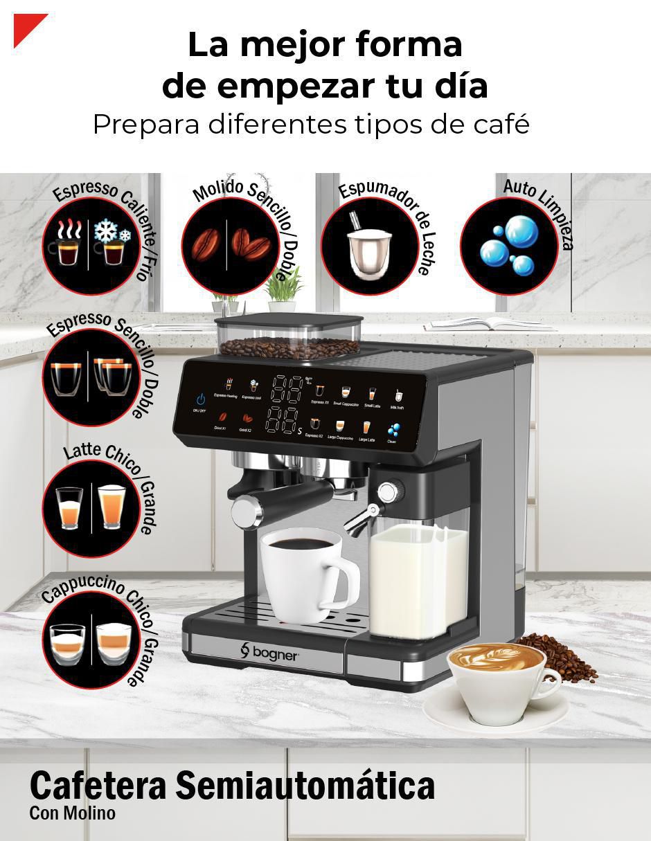 Cafetera con molino Bogner bdcm10