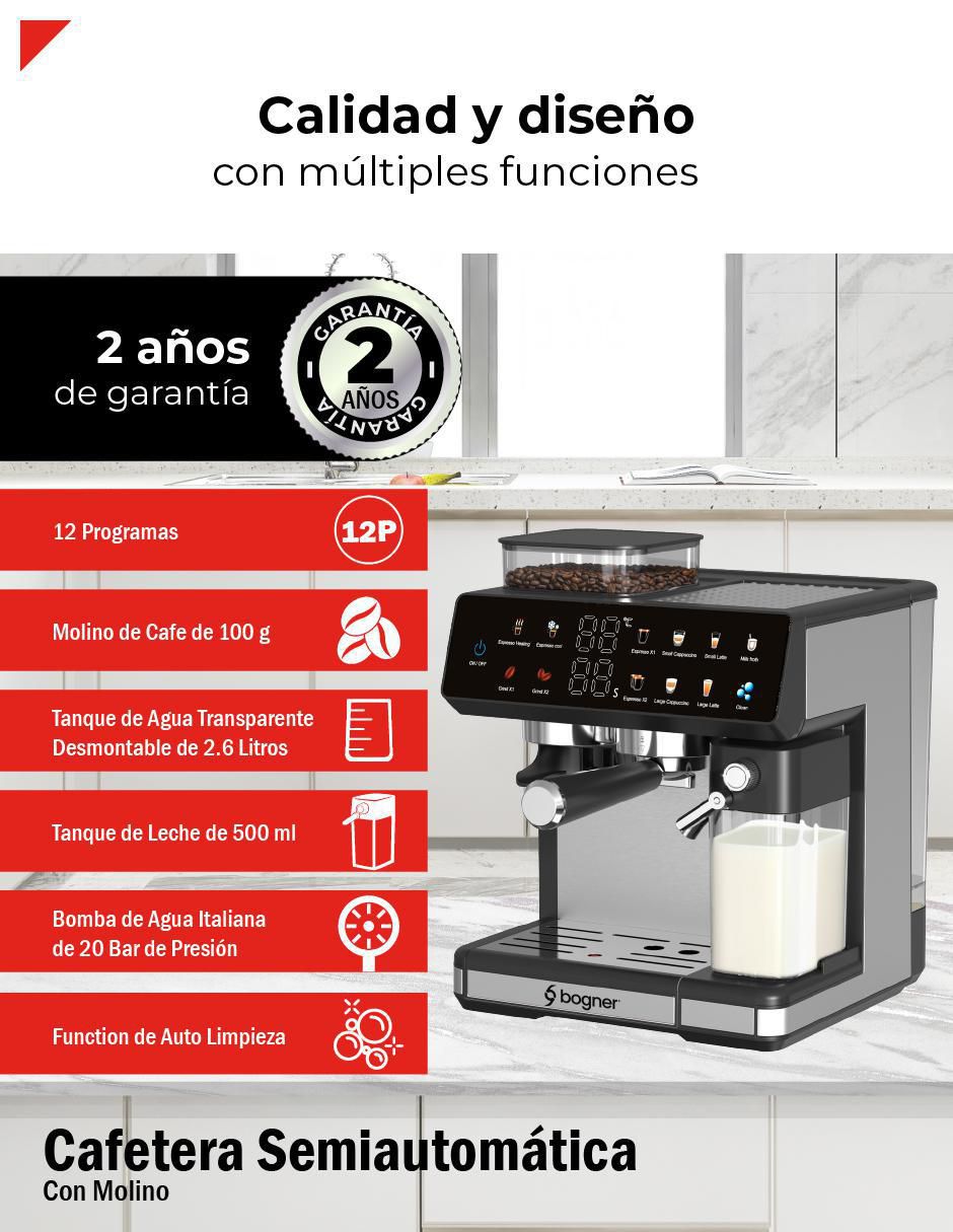 Cafetera con molino Bogner bdcm10