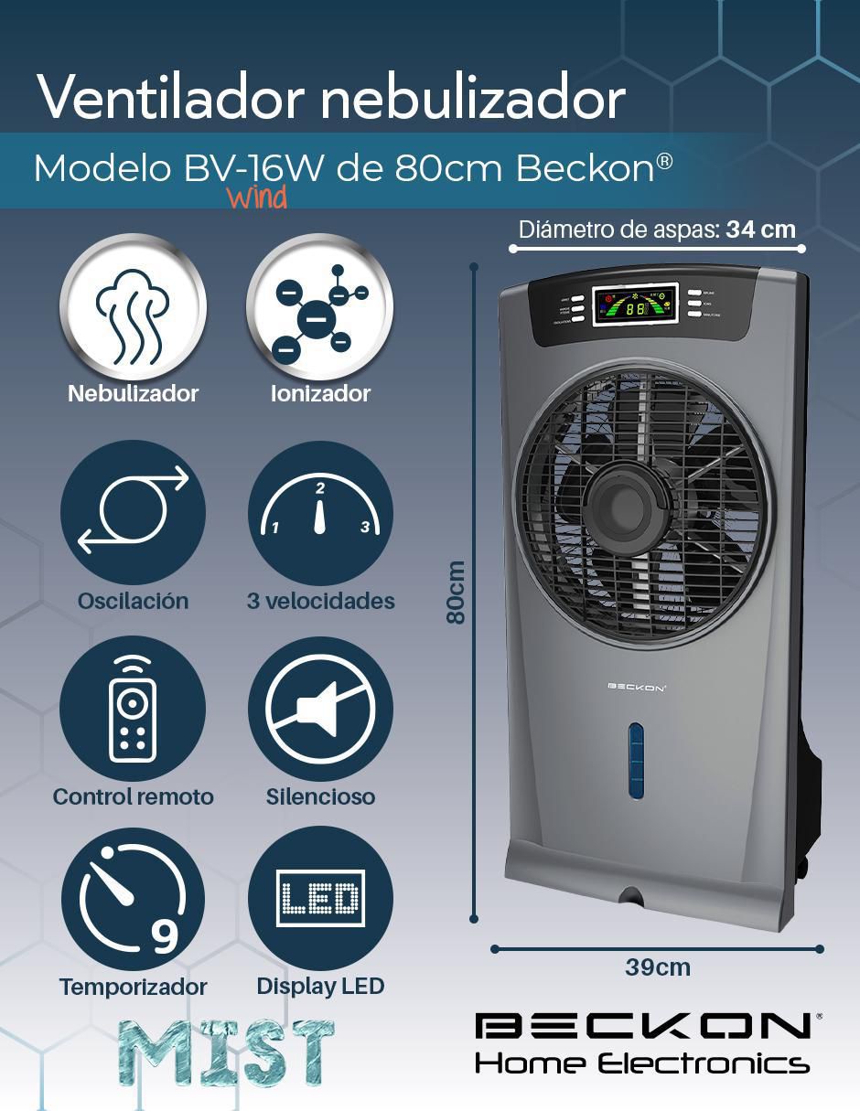 Ventilador de torre con control remoto 3 velocidades 8